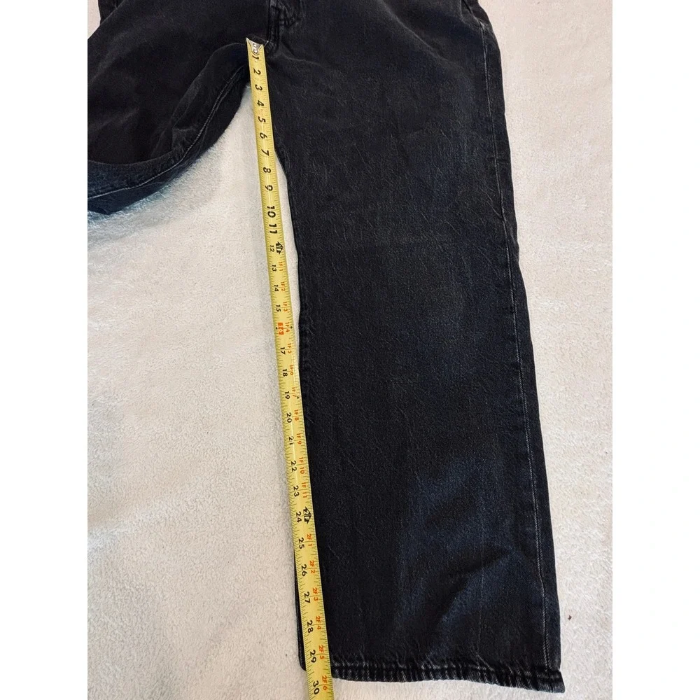Levis 501 Mens Original Fit Straight Leg Faded Black Denim Jeans 46x32 (46x30)